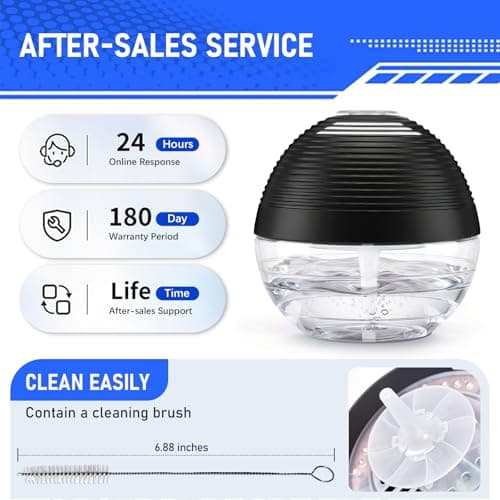 ap airpleasure Water-Based Purifier Air Washer, Air Revitalizer & Freshener, Air Fresher with 6 Colorful lights for Rooms (Black) 8