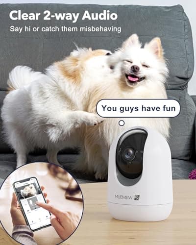 Indoor Security Camera 2K, Pet Camera with Phone App, WiFi Cameras for Home Security Camera for Dog/ Baby Monitor/Elder Pan Tilt, 5/2.4GHz, 24/7, 2-Way Talk, Human Detection, Motion Tracking, Cloud 7
