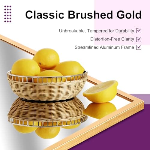 HIGREENA Full Length Mirror, 56"x20" Full Body Floor Mirror With Aluminum Alloy Frame, Free Standing or Hanging Against Wall, Gold 5