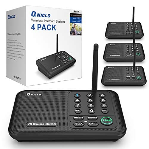 Intercoms Wireless for Home, Home Intercom System Wireless, 5280 Feet Long Range House Intercom System for Business, Two Way Wireless Intercoms for Office, Wireless Room Monitor LD666-4P