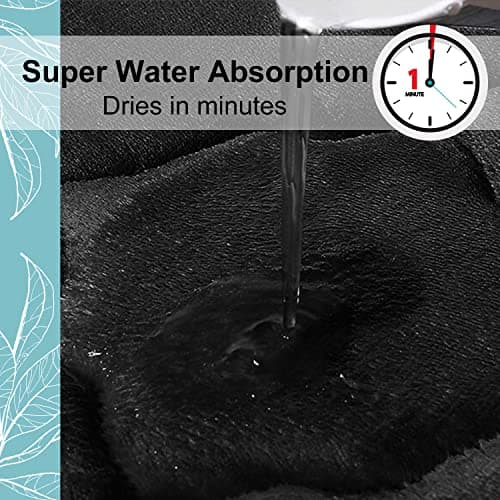 OLANLY Memory Foam Bath Mat Rug 30x20, Ultra Soft Non Slip and Absorbent Bathroom Rug, Machine Wash Dry, Comfortable, Thick Bath Rug Carpet for Bathroom Floor, Tub and Shower, Black 6