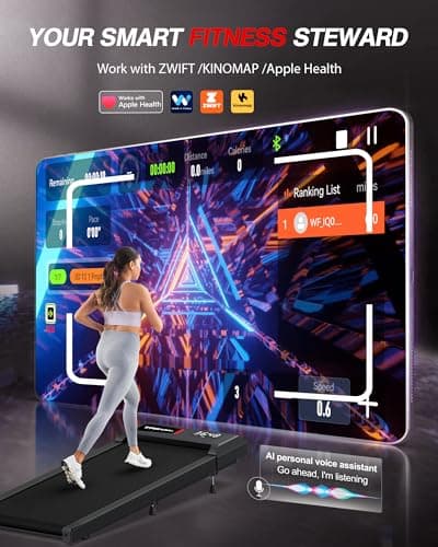 COZYINN Incline Walking Pad Treadmill – Quiet 2.5HP Indoor Treadmills with 3 Incline Levels, APP Control & Shock-Absorbing Belt for Home or Office Fitness, Small Walking Jogging Machine 5