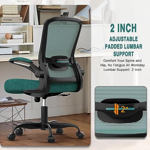 Mimoglad Office Chair, Ergonomic Desk Chair with Adjustable Lumbar Support, High Back Mesh Computer Chair with Flip-up Armrests-BIFMA Passed Task Chairs, Executive Chair for Home Office 8