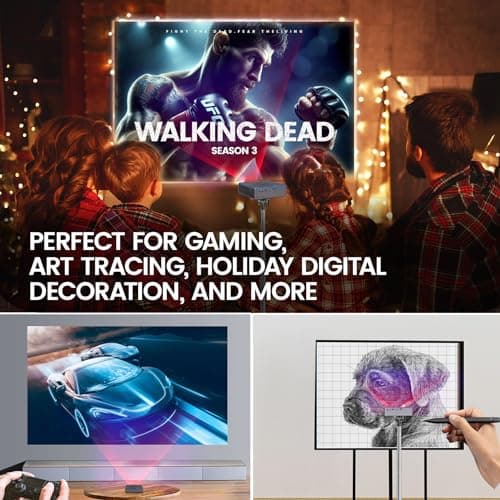 [2.5 hr battery] AAXA M8 Worlds Brightest Laser Battery powered 4K Mini Projector, RGB Laser, Ultra Portable Business or Outdoor EKeystone Efocus Android Onboard USBC Mirroring HDMI 7