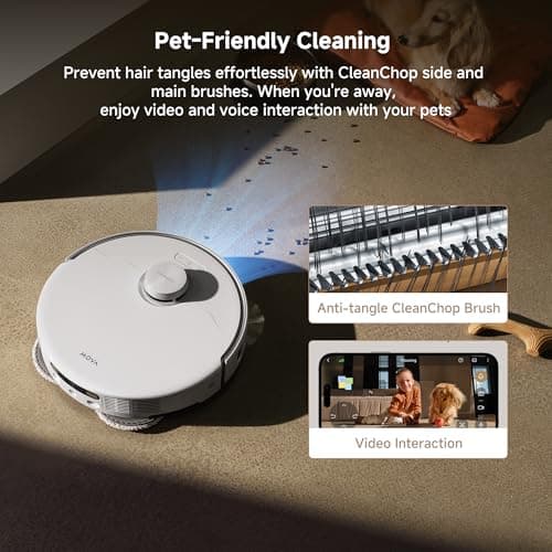 Mova P50 Pro Ultra Robot Vacuum and Mop, 19,000Pa Suction with Anti-Tangle Brush, Removable & Liftable Mop for Carpet & Floor, 167℉ Mop & Washboard Self Drying & Cleaning, Auto Empty & Refill 6