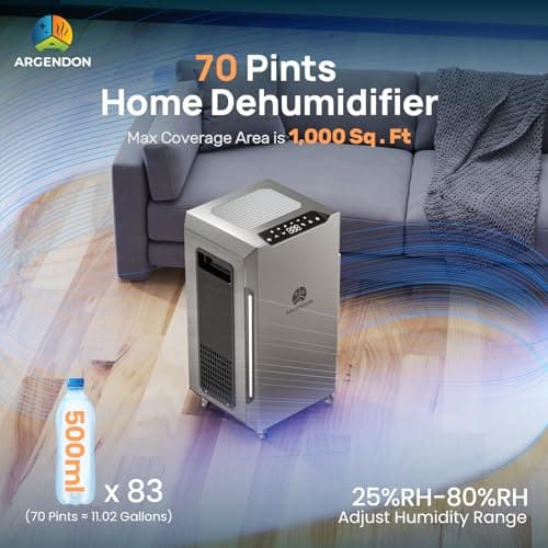 ARGENDON 70 PPD Energy Star Dehumidifier for Basement, Commercial Dehumidifier with Pump and Drain Hose - High-Capacity Moisture and Humidity Control for Homes, Industrial Use, and Large Space 5