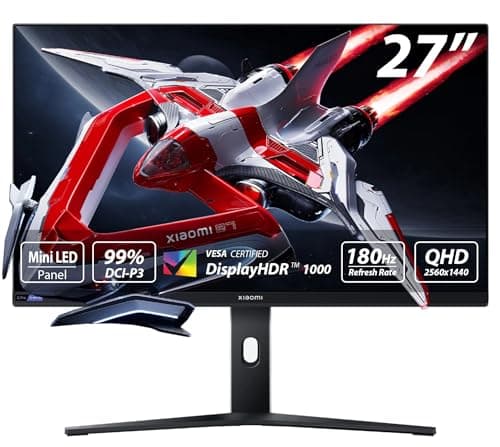 XIAOMI Mini-LED Gaming Monitor G Pro 27 inch HDR 1000 2K QHD 2560x1440, Fast IPS, 180Hz 1ms, 99% DCI-P3, AMD Freesync, Adjustable Angle, 2× HDMI 2.0, 2× DP 1.4, White