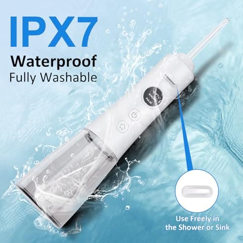 Water Dental Flosser for Teeth – 300ML Cordless Oral Irrigator with 6 Replaceable Jet Tips, 3 Modes, Portable Rechargeable Electric Flosser for Braces & Sensitive Gums, IPX7 Waterproof for Home&Travel 6