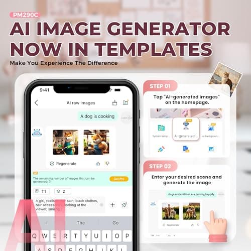 ETIKEZ Sticker Printer, PM290C Portable Mini Printer, Inkless Bluetooth Sticker Maker with 3 Rolls Paper, Impresora Portátil for Notes, Journal, DIY, Gift, Print Pod for School/Office/Home, Pink 5