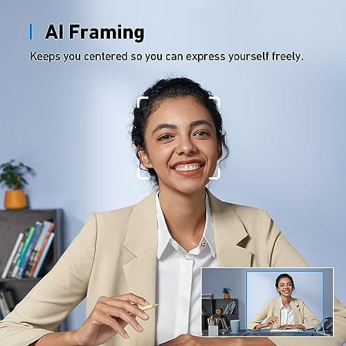 AnkerWork C310 Webcam, 4K Webcam, 12 Megapixel, AI Auto Focus, AI Framing, AI Noise Canceling Mic, Built-in Privacy Cover, and Adjustable FOV, 1080p@60FPS HDR, for Video Calls (Renewed 5