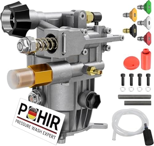 POHIR Pressure Washer Pump 3400PSI Max 3/4 inch Shaft Horizontal, Power Washer Pump Compatible with Most High Pressure Washers,Visual Oil Gauge and Breathable Oil Cap Increase Service Life