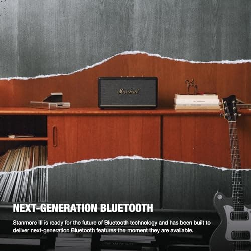 Marshall Stanmore III Bluetooth Home Speaker - Loud Stereo Sound with Bass and Treble Controls | Plug-in Powered | Record Player Compatible | RCA and 3.5 mm Aux Inputs - Black 5