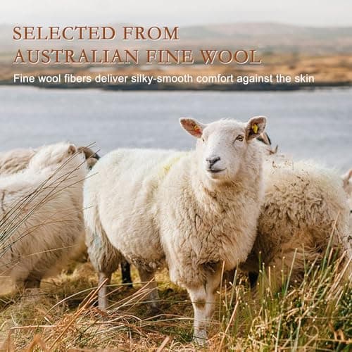 YOUR MOON 100% Organic Wool Mattress Topper Queen – 2 Inch Thick Pillow Top Mattress Pad, 700GSM Natural Wool Filling, Back Pain Relief Bed Topper with Cotton Cover-16'' Depth, 60"x80" (Striped White) 2