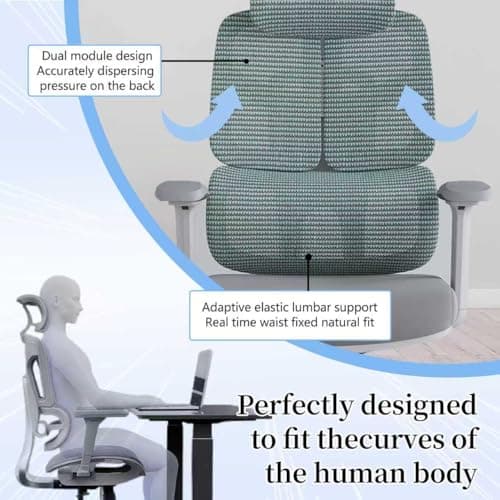 Ergonomic Office Chair 500 LBS Home Mesh Office Chair Comfortable Gaming Desk Chairs Adjustable 90-125° Tilt Rolling Computer Chairs with Wheel 3D Armrest 5
