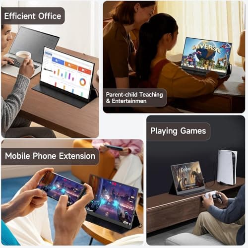 AYY 17.3" Portable Monitor 240Hz, 1080P FHD Laptop Gaming Monitor, 100% sRGB Eye Care IPS HDR Screen, USB-C HDMI Travel Monitor for PC Mac Phone Xbox PS5 Switch Laptop, w/Smart Cover & Speakers 9