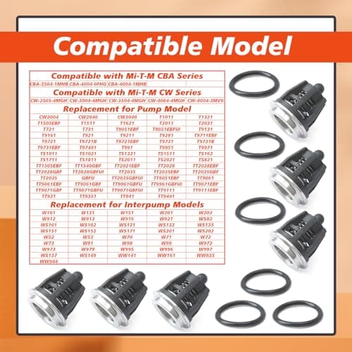 Mhrxusd 6PCS 70-0009 Pressure Washer Pump Check Valve Kit Replacement for Mi-T-M for InterPump 47 49 50 51 Series 758-543 36.7032.01 Kit01 K01, Replace 700009 3