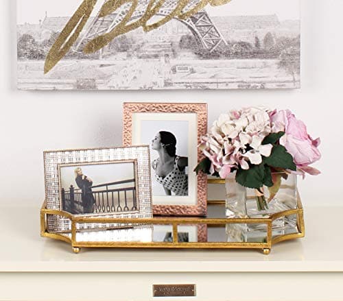 Kate and Laurel Ciel Metal Mirrored Ornate Scalloped Decorative Tray, Gold 3