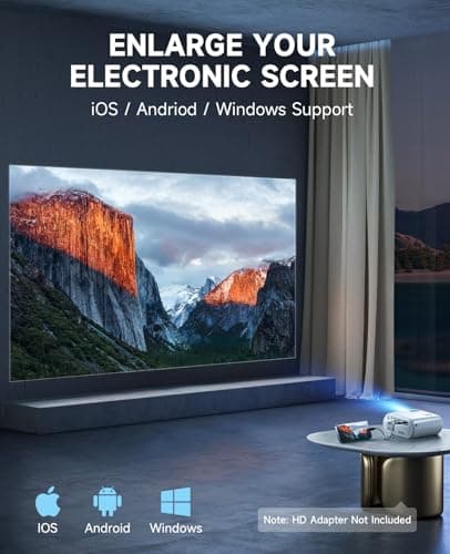 CLOKOWE Mini Portable Video Projector - Full HD 1080P Movie Projector for Home Theater, Compatible with Smartphone/ Tablet/ Laptop/ TV Stick/ USB Drive/ Headphones – Used - Like New 5