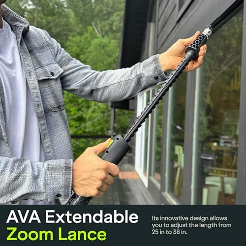 AVA Easy P50 Pressure Washer XL, 2050 Max PSI 1.85 Max GPM 1800 W, High Power Washer for Car Wash, incl Premium Foam Cannon, Slim Patio Cleaner, 40 ft Flexi Hose, Zoom Lance, and 5 Nozzles tips 6
