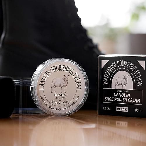 SALTY FISH Shoe Polish with Shoe Shine Sponge Applicator (Brown) 7