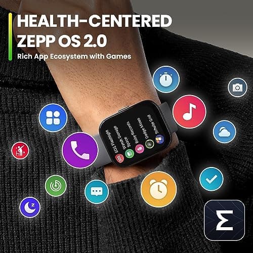 Amazfit Bip 5 Smart Watch 46mm, GPS, Amazon Alexa Built-in, Bluetooth Calling, 10-Day Battery, Heart-Rate & VO2 Max, Sleep Health Monitoring, AI Fitness Tracker App, for Android & iPhone, Black 6