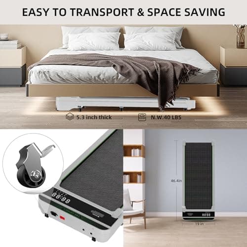 3 in 1 Treadmill, Portable Under Desk Walking Pad with Incline for Home/Office, Remote Control, LED Display 7