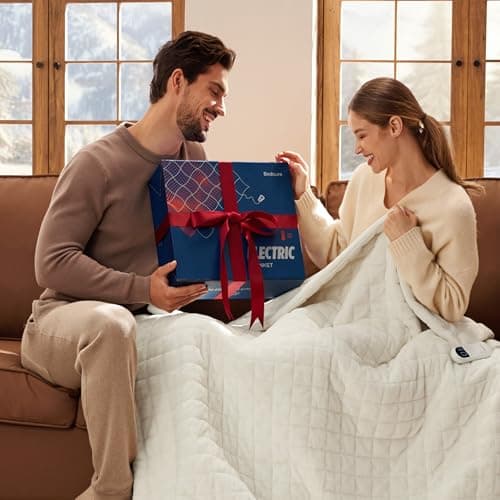 Bedsure Electric Blanket King Size - Dual Control Heated Weighted Blanket King with 10 Heat Settings, Fast Heating with 10 Time Settings (100x90 inches, Ivory) 8