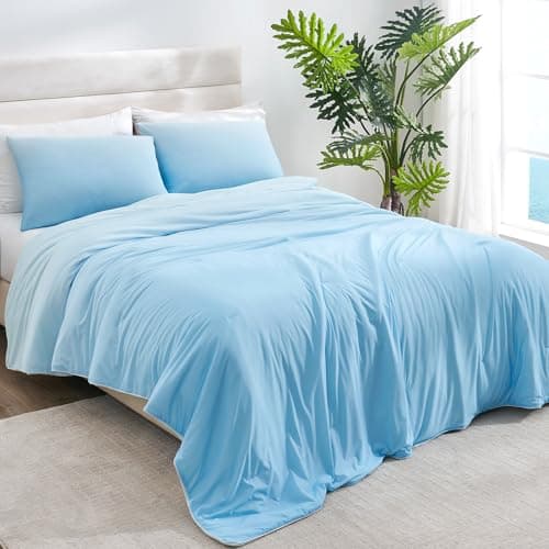 Marchpower Cooling Comforter Queen Size for Hot Sleepers, Lightweight Silky Soft Summer Cooling Blanket, Gradient Comforter