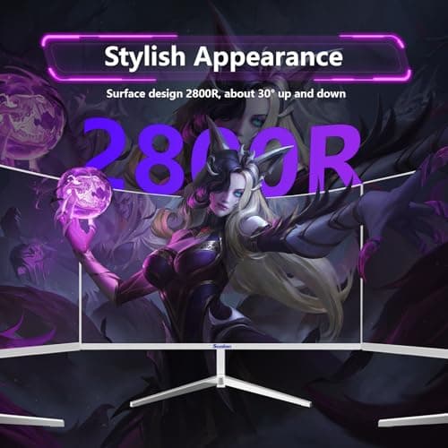 Sealan 24 inch Curved Gaming Monitor 75Hz Refresh Rate 16:9 Aspect Ratio Ergonomic Tilt & VESA Compatible - Home Office Sync FHD 1920x1080p Visual Experience for Work & Play 5