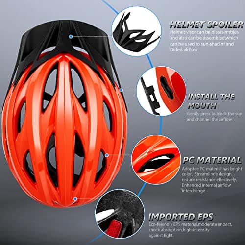 Gudook Bike Helmets for Men - Women Bicycle Helmet Adult - Certified Lightweight Comfort Adjustable Cycling Helmet with Detachable Visor for Mountain Road Biker 5