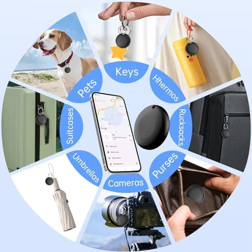 Bluetooth Tracker Android - 2 Pack, Item Finders Locators Work with Google Find My App (Only for Android), Tracker Tag for Keys, Luggage, Backpack, Wallet, Vehicle, Pets (Black) 7