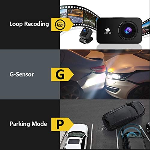 Z-Edge WiFi Dash Cam, 1920x1080P FHD, Front and Rear Dash Cam, Dual Cam, Car DVR, Night Vision, Parking Mode, G-Sensor, Loop Recording 6