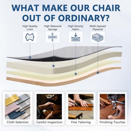 CLATINA Grey Cloth Office Chair Fabric Covered Desk Chair, Adjustable Height Swivel Chairs Ergonomic Executive Chair with Arms and Wheels Comfortable Upholstered, 350 LBS 6