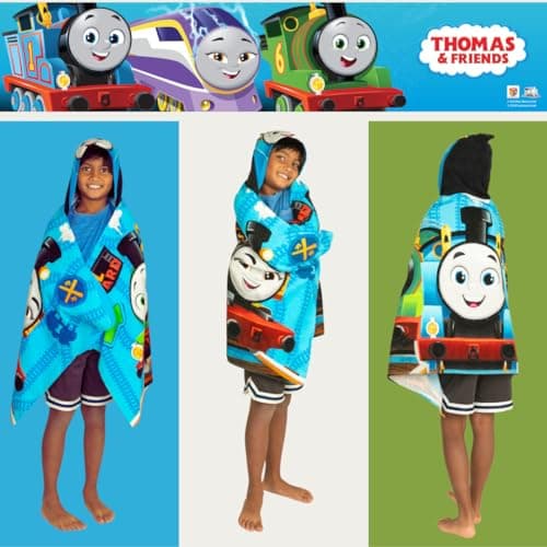 Thomas & Friends Kids Super Soft Bath/Pool/Beach Soft Cotton Terry Hooded Towel Wrap, 24 in x 50 in, (100% Officially Licensed Product) By Franco 5