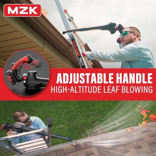 MZK Cordless Leaf Blower,20V Battery Powered Electric Blower for Lawn Care, Electric Lightweight Leaf Blower for Blowing Leaves, Patio Cleaning and Dust(2 * 2Ah Battery & Charger Included),LF40D13 6