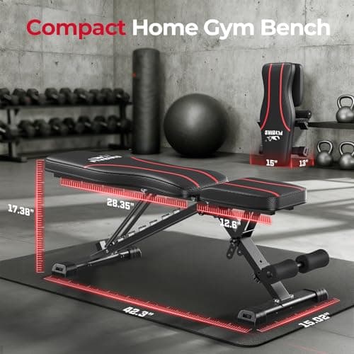 FLYBIRD Adjustable Bench,Utility Weight Bench for Full Body Workout- Multi-Purpose Foldable Incline Bench (Black) 8