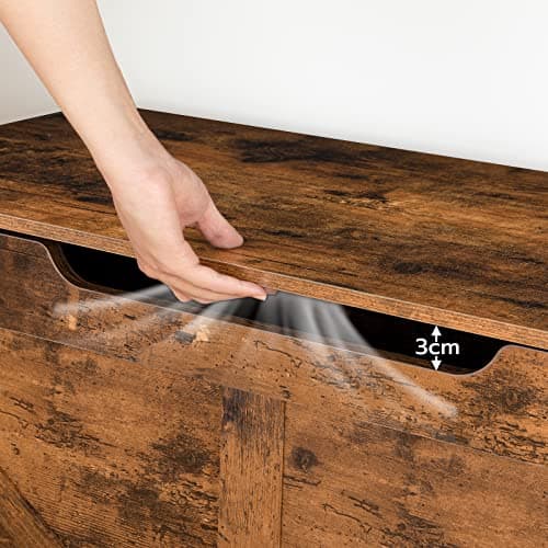 HOOBRO Storage Bench, 43.3” Retro Wooden Storage Chest with U-Shaped Cut-Out Pull, Safety Hinge, Supports 220 lb and Easy Assembly for Toy Box Organizer (Rustic Brown) BF772CW01 7