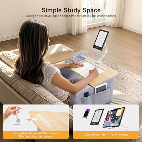 Lap Desk for Adults with Arm Rests,Ergonomic Laptop Pillow Stand for Bed,Couch,Floor,Large Table for Long Hours Work,Eating,Gaming,Reading and Writing,Lap Laptop Desk for College Dorm Room 6
