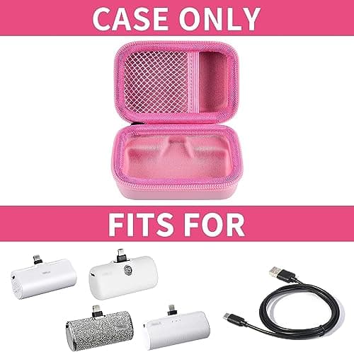 Portable Charger Power Bank Case for Swyop/for Feob/for Charmast/for JEJILL/for LanLuk/for VEGER/for iWALK/for Taegila/for Kuulaa and More Small Charging Battery Pack - Bag Only (Pink) 2
