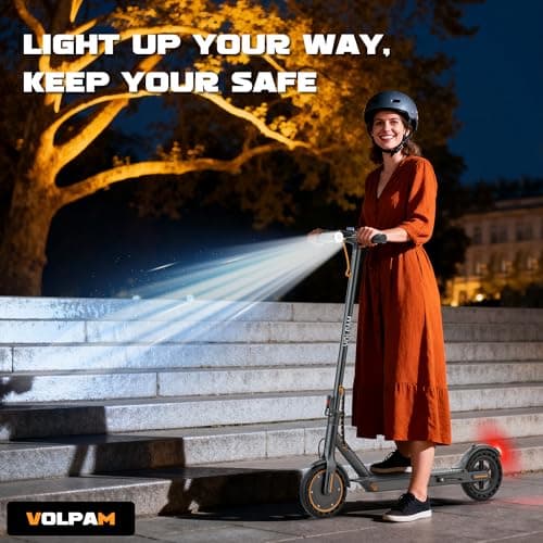 VOLPAM Electric Scooter for Adults, Max Speed 19/10MPH, Up to 28/21/16/10 Miles Range, 350/250W Motor Adult E-Scooter, Foldable Scooter with Dual Braking, Smart APP 8