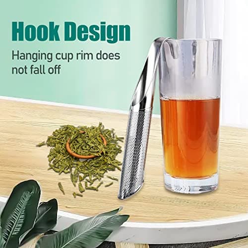 3 Pcs Tea Infuser and 1 Brush, tea diffusers for loose teaTea Infuser for Loose Tea Leaf, Coffee, Spices, Seasonings,Tea Infusers Pen with Hook 8