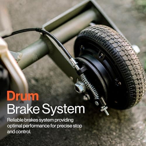 SuperHandy Passport Pro Mobility Scooter - Foldable Aluminum Frame, 4 Wheels, Includes 2 48V 2Ah Li-Ion Batteries & Charger, Supports up to 330 Lbs [Patent Pending] (Dark Green & Sand, 330 Lbs) 7