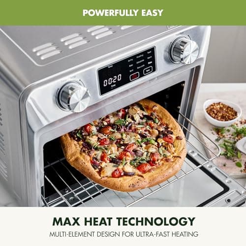 GreenPan Bistro Stainless Steel 9-in-1 Air Fry Oven, Nonstick Baking Pan, Stainless Steel Rack, and Basket, Fast Heating, Multifunction Presets, Cool-Touch Handle, PFAS-Free, Easy Cleanup Crumb Tray 8