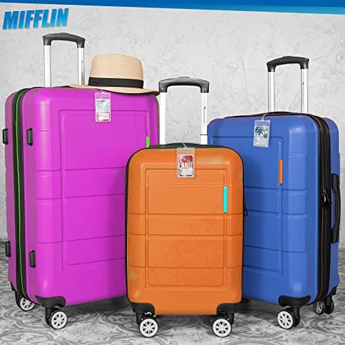 Mifflin-USA Luggage Tags with Transparent Loops (Clear, 10 Pack), Waterproof Travel Bag Identifiers with Straps, Resealable Suitcase Tag Holders 6
