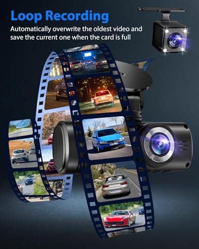 Dash Cam Front and Rear, 1080P Dash Camera for Cars, 3 Channel Car Camera Front Rear and Inside with 32GB Card, Loop Recording, Night Vision, HDR, 24Hr Parking, G-Sensor 5