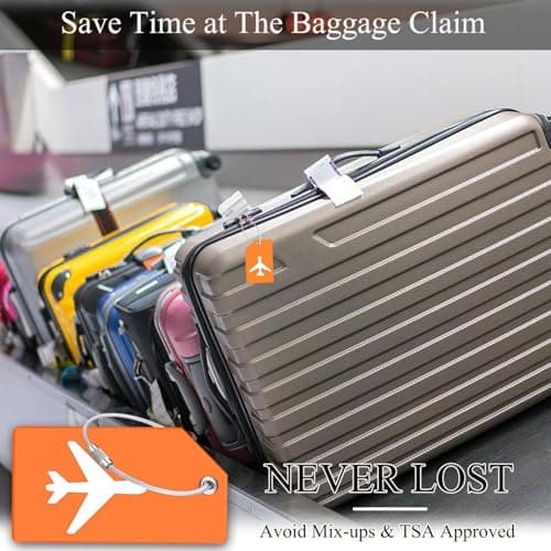 7 Pack Silicone Luggage Tag for Suitcases with Name ID Card, TSA Approved, Privacy Protection Travel Suitcase Tags (Multicolor) 5