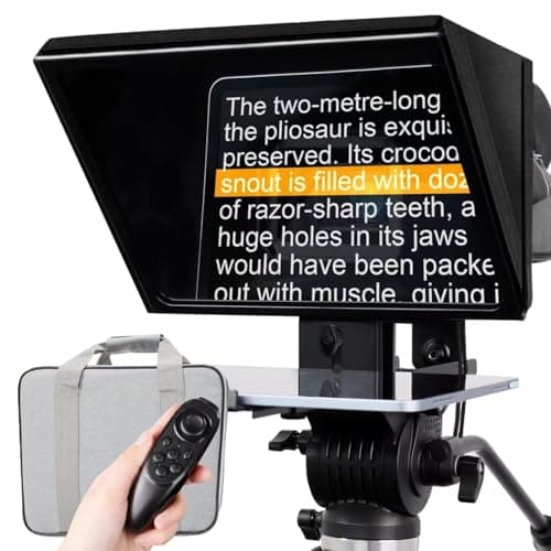 ILOKNZI i2/12-inch All-Metal Lift-up teleprompter | Fits 12.9-inch Tablets with 9-inch Width | with Premium Tempered Optical Glass | Supports Webcam Wide-Angle Camera Lenses Studio Production Video