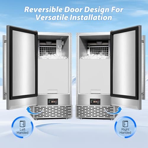 RAPSUAR Under Counter Ice Maker, Ice Maker Machine Commercial, 120Lbs/24H with 35lbs Storage Bin, 40Pcs Cubes in 10Mins, Built in Ice Machine for Home Office Commercial 7