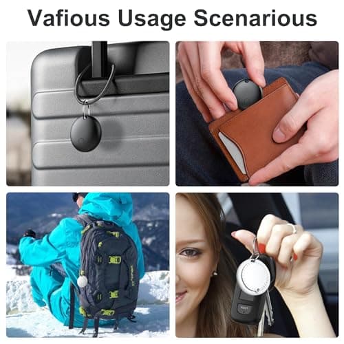 Air Tracker Tags-4 Pack, Smart Trackers, Item Locator Tags Works with Apple Find My | iOS Only | 4 Different Cases | Replaceable Battery | Water-Resistant | Item Finder for Key, Luggage,Backpack,Bike 7