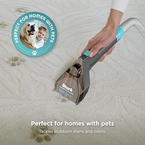 Shark StainStriker Portable Carpet & Upholstery Cleaner w/on board self cleaning - Spot, Stain, & Odor Eliminator, Includes 2 Cleaning Tools & 2 Cleaning Solutions, Charcoal, PX221BRN 6
